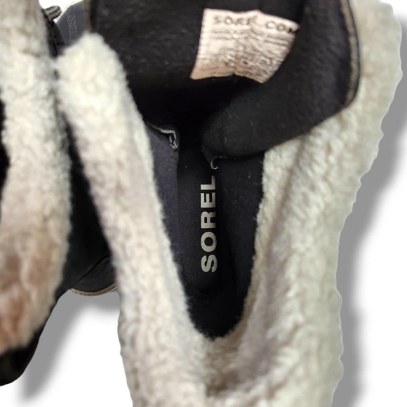 Sorel Out and About Plus Tall Boots Black White Waterproof Fleece Lined 7.5 - Picture 8 of 12